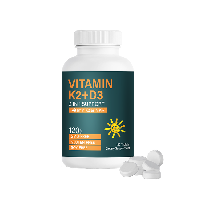 LIFEWORTH Provide Label Vitamin D3 Supplement 5000IU Vitamins K2 D3 MK7 Complex 120 Tablets Pills