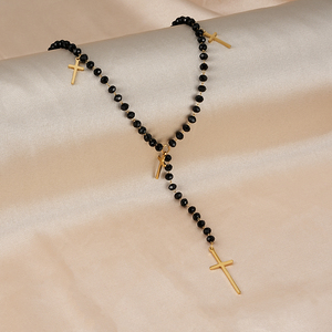 Gioielli cristiani in acciaio inossidabile Catena Rosarios Catolicos collana con <span class=keywords><strong>rosario</strong></span> a Catena lunga con ciondoli a croce multipla - Product Image 2