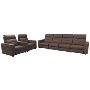 Canapé d'Angle Inclinable Modulaire YILIN en Cuir Véritable avec Soutien Lombaire Électrique et Boîte de Rangement pour Cinéma Maison et Salon - Product Image 5