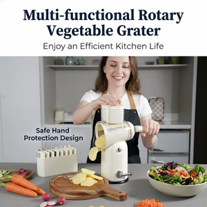 Trancheuse manuelle à 5 lames réglables en acier inoxydable Râpe à fromage <span class=keywords><strong>Mandoline</strong></span> pour légumes Déchiqueteuse de pommes de terre multifonctionnelle en métal - Product Image 2