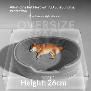 Grand lit pour <span class=keywords><strong>chien</strong></span> lavable, lit orthopédique apaisant en forme de donut avec coussin d'hiver amovible, grotte pour animaux de compagnie en peluche douce toute saison jusqu'à 90 lbs - Product Image 3