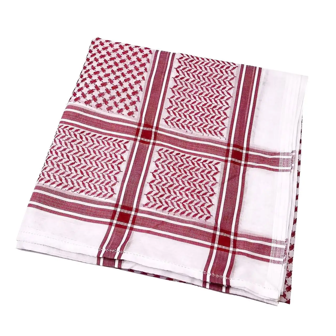 100% Cotton New Muslim Arabic Style Yashmagh Red Scarf Shenmagh Dubai Saudi Men's Cotton Strong Square Hijab Scarf
