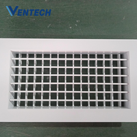Grille d'aération double déflection réglable en aluminium pour système CVC Ventech