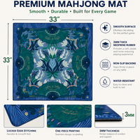 Tapis de mahjong américain Luxedge de haute qualité, 33 pouces, en néoprène avec coutures de 3 mm, imperméable et silencieux