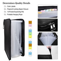 Organizador de Documentos Personalizado al por Mayor, Tamaño A4, con 13 Bolsillos, Recubierto de Silicona Anti-Irritante, Impermeable, Ignífugo, con Cierre Elástico
