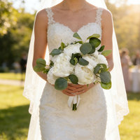 Bouquet de Mariage en Soie Blanc en Gros pour la Mariée, Fleurs Décoratives pour la Maison, Bouquets de Demoiselles d'Honneur