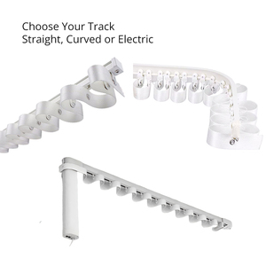 S Gấp Rèm Băng Sóng Rèm Đường Sắt Guider Runners Gợn Gấp Phụ Kiện Thiết Lập Trần Gắn Nhôm Rèm Theo Dõi - Product Image 5