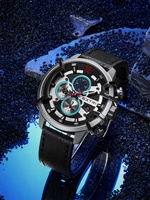 Huide Devars Extri Tali Kulit Jam Tangan Chrono Ukuran Besar Tahan Air 3ATM Reloj Grosir OEM