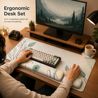 Tapis de bureau ergonomique personnalisé, grand tapis de souris, support de clavier, repose-poignet pour souris avec mousse souple pour protéger le bureau