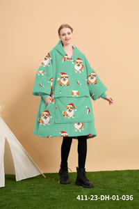 เสื้อฮู้ดผ้าฟลีซเนื้อนุ่ม อุ่นสบาย สไตล์ผ้าห่ม สำหรับผู้ใหญ่ แบบสวมใส่ได้ 男女兼用 ผลิตตามสั่งจากโรงงาน ราคาประหยัด คุณภาพดี - Product Image 4