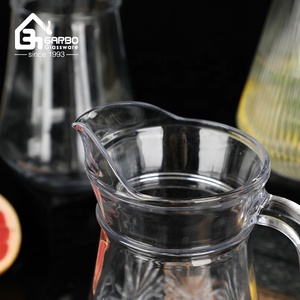 Nhà cung cấp Trung Quốc <span class=keywords><strong>Glass</strong></span> <span class=keywords><strong>Pitcher</strong></span> với nắp nhựa Bán buôn giá chất lượng cao <span class=keywords><strong>Glass</strong></span> Jug Đối với trang chủ với dập nổi - Product Image 2