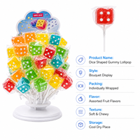 Bonbons gélifiés en forme de dés 3D personnalisés en gros, thème porte-bonheur, saveurs fruitées assorties, friandises fantaisie pour fêtes, qualité alimentaire