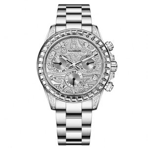 Montres mécaniques automatiques pour hommes d'affaires, chronographe de luxe personnalisé avec diamants - Product Image 2