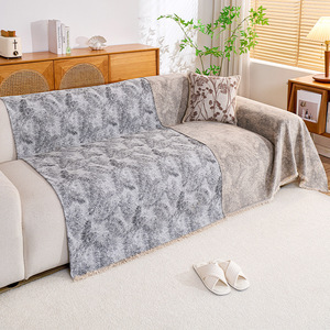 Chenille Sofa Cover Pad Type 145-185CM Solid Color Machine Washable Nordic Style For Living Room - Product Image 4