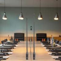 Microphone professionnel à condensateur cardioïde XLR simple avec col de cygne métallique pour utilisation sur bureau lors de conférences et de diffusions