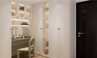 Vente en gros usine de meubles de chambre à coucher sur mesure de style français en contreplaqué et panneaux de particules : coiffeuses, armoires et ensembles de chambre