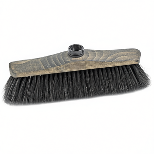 Escoba de madera SOREX con cerdas de crin de caballo, 28 cm, rosca europea, acabado oscuro. - Product Image 2