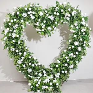 Customized Greenery Floral Heart Shape Wedding Backdrop Decor Arch Flowers Wedding 2.4*2.4m Wedding Arch