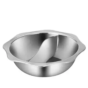 Stainless Steel Hot Pot Shabu Shabu Pot Hot Pot With Divider For Restaurant And Home Kitchenware Commercial
