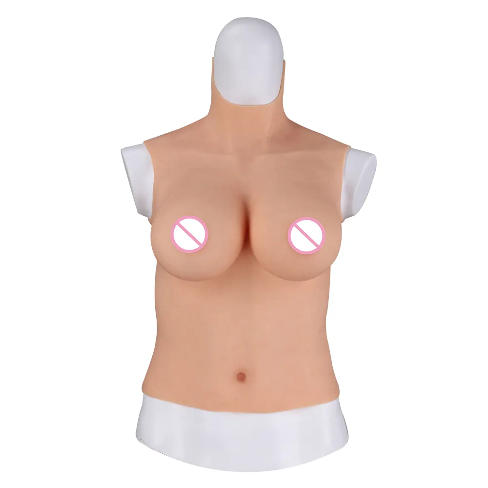 KonwU No Oil C Cup Half Body Crossdressing Realistic Silicone Breast Forms Crossdresser