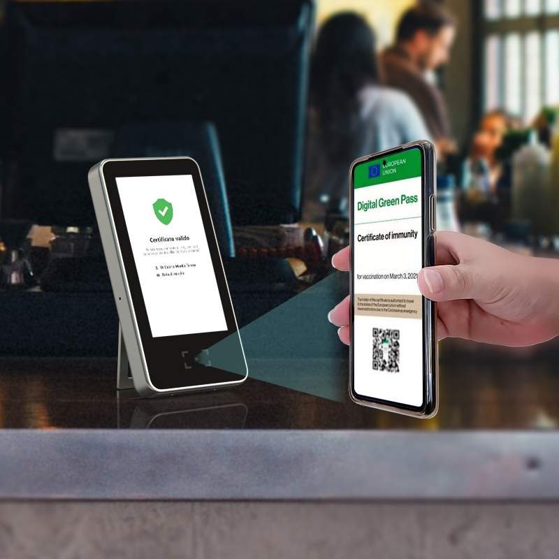 wifi portable wireless European health qr code access system machine for vaccination green pass sanitary Certificate qr reader