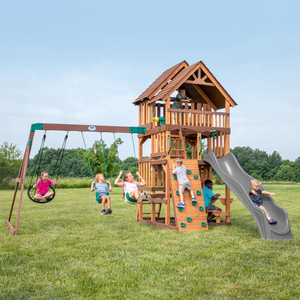 <span class=keywords><strong>Gimnasio</strong></span> de la jungla <span class=keywords><strong>al</strong></span> <span class=keywords><strong>aire</strong></span> <span class=keywords><strong>libre</strong></span> Marco de escalada de madera Patio trasero Pequeño tobogán y columpio Juego de juegos infantiles Juego de columpio con asiento columpio - Product Image 3