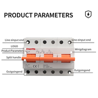Interrupteur-sectionneur LONG TAI SF7-125 16A-125A 400V 3 pôles, contact cuivre-argent, PA66 ignifuge, industriel, CE DIN