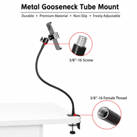 Support de bureau flexible en métal de 1/4 po avec col de cygne, personnalisable OEM, pour support de téléphone, lampe de streaming en direct et microphone
