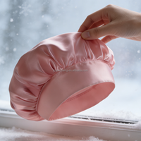 Bonnet de nuit en satin de soie personnalisé avec logo, bande élastique pour la protection des cheveux longs et bouclés, utilisation en spa, 30x30cm pour filles et femmes