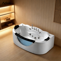 Baignoire de massage en acrylique Whirlpool rectangulaire autoportante sur mesure avec drain central, garantie 5 ans, facile à nettoyer