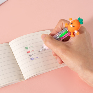 Bolígrafo de 4 colores con diseño de frutas y verduras, tinta multicolor, punta de plástico para uso escolar y de oficina. - Product Image 3