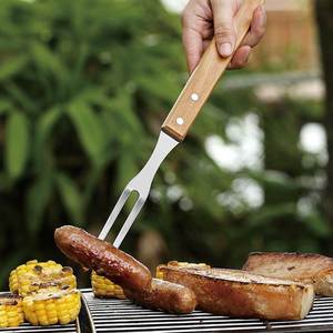 Juego de 2 Utensilios para Barbacoa de Acero Inoxidable con Mango de Madera para Exteriores, con Bolsa - Product Image 5