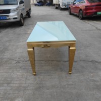 Juego de Mesa de Comedor Rectangular de Acero Inoxidable de Lujo Moderno para Hotel con Encimera de Mármol