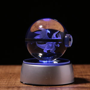 Mega Charizard K9 Crystal Poke Ball avec gravure laser 3D et lumière Cadeau pour enfants - Product Image 4