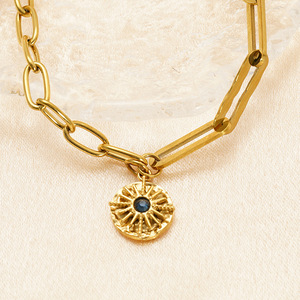 ZOGXIN Gold Geometric Chain Bracelet With Sun Pendant For Women Gift Jewelry - Product Image 4