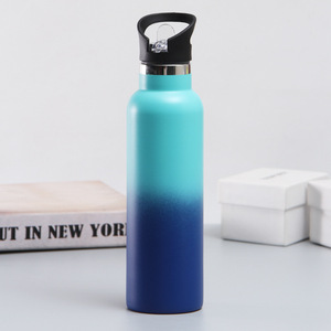 Wide Mouth Stainless Steel Vacuum Insulated <b>Bottle</b> with Steel Lid Carry Handle for Outdoor Sports Gym Travel - Product Image 1