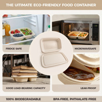 Groothandel Klaar voor Verzending 500ml Biologisch Afbreekbare Maïszetmeel Eéncompartiment Voedselcontainer met Deksel Lekvrij Afhaallocatie Bento Box