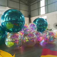 Ballon gonflable géant en PVC miroir doré irisé, décoration de Noël en plein air, sphère