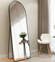 Espejo de Pared de Aluminio Dorado y Negro, Grande, Personalizado, con Marco Decorativo en Forma de Arco, de Lujo, para Dormitorio, Sala de Estar o Vestidor