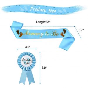 2 Packs Decorations <b>Mom</b> and Dad <b>to</b> <b>Be</b> Tinplate Badge Welcome Party <b>Gifts</b> Baby Shower Sash Sets - Product Image 3