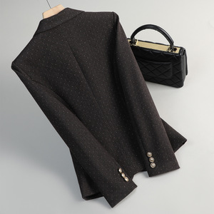 Women's Black Polka Dot Blazer S Anti-Wrinkle Professional Casual Fit - Product Image 3