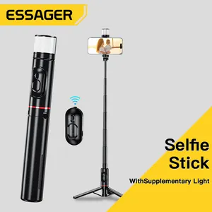 Essager 2023 SuiXiang All-in-One Design Hidden Fill Light 360 Horizontal Phone Selfie Stick Cell Phone Holder