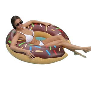Flotador de Piscina con Forma de Donut de Chocolate, Anillo Inflable Grueso para Adultos, Diversión Acuática de Verano - Product Image 4