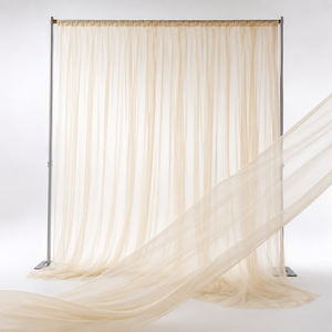 Polyester Sheer Chiffon Pipe and Drape Curtain for Commercial Event <b>Backdrop</b> Setup Supplier Custom Size - Product Image 1