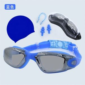 Ensemble de natation quatre pièces en TPE haute élasticité Usa Mairun pour adultes, lunettes de plongée anti-buée HD électro-plaquées et bonnet de bain - Product Image 4