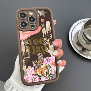 Desert Girl Horse Riding para <span class=keywords><strong>Apple</strong></span> 16/15/14 High Bamboo Ladder Funda de teléfono de TPU para <span class=keywords><strong>Iphone13</strong></span>/12/11 Incluye agarre para teléfono - Product Image 1