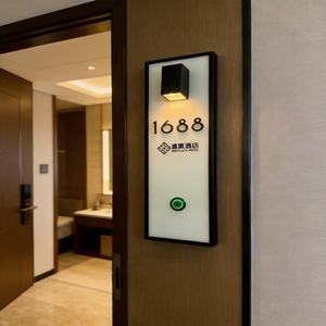 Plaque de numéro de maison moderne, écologique et personnalisable, avec éclairage numérique, boîte en acrylique de luxe pour porte extérieure, bureau, hôtel, <span class=keywords><strong>entrée</strong></span> de maison - Product Image 1