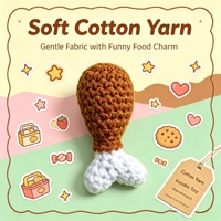 Jouet Amigurumi en crochet fait main en forme de cuisse de poulet, en coton doux, ornement en crochet en forme de nourriture, jouet en peluche alimentaire personnalisé, directement de l'usine