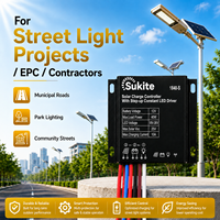 Contrôleur solaire PWM 1840 de qualité industrielle Sukite, multi-protection, 12V 40W 10A avec capteur de lumière intégré