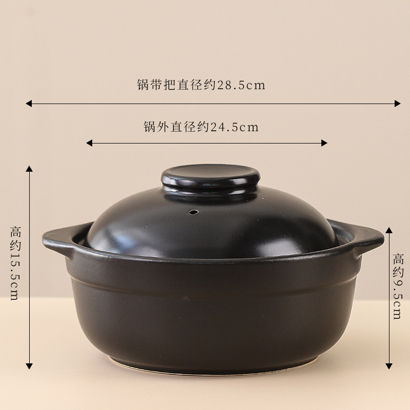 Olla profunda negra de 3,2 l.